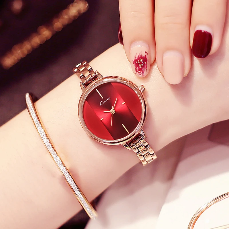 Kimio Brand Women Red Dress Watch Ladies Stainless Stee Bracelet Quartz  Watches 2018 Female Clock Relogio Feminino Montre Femme|Women's Watches| -  AliExpress
