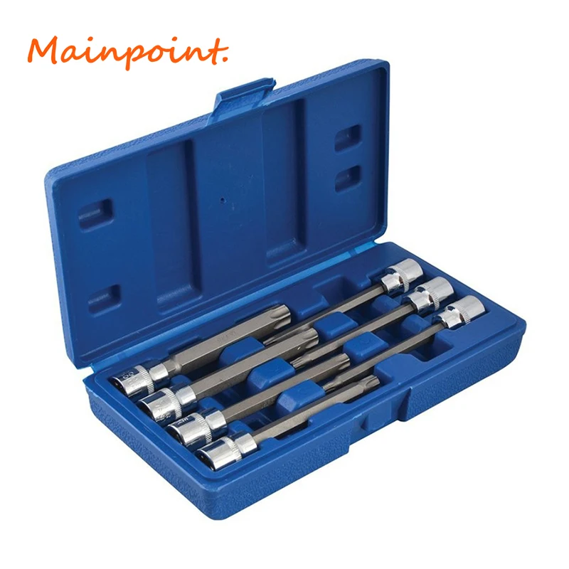 

7Pcs Star Extra Long Torx Bit Sockets 3/8 Inch T25,30,40,45,50,55,60 Nuts Set For Auto/Car Repair and Home Use Hand Tools Sets