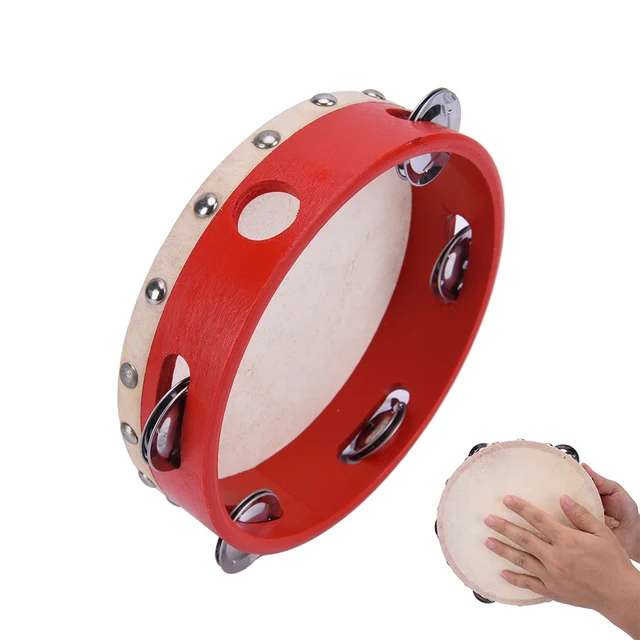 Dia 17.5cm Drum Tambourine Music Learner Tamborine Round Percussion