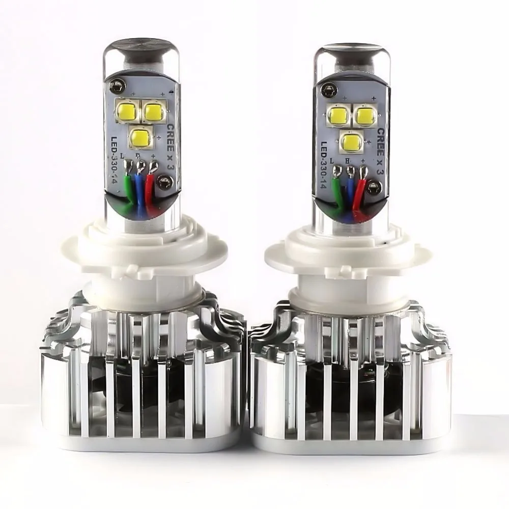 

2Pcs H7 LED Headlight Bulbs H7 -60W 7,200Lm 6,000K Cool White CREE Chips LED Headlights w/ Cooling fan Easy Installed All-in-one