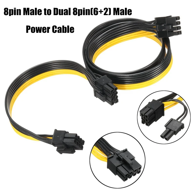 5pcs 18 Awg Graphics Card Power Cable 8pin Male To Dual 8pin62 Male Pci E New Express Cable Power Splitter For Btc 5pcs 18 Awg Graphics Card Power Cable 8pin Male To Dual 8pin62 Male Pci E New Express Cable Power Splitter For Btc