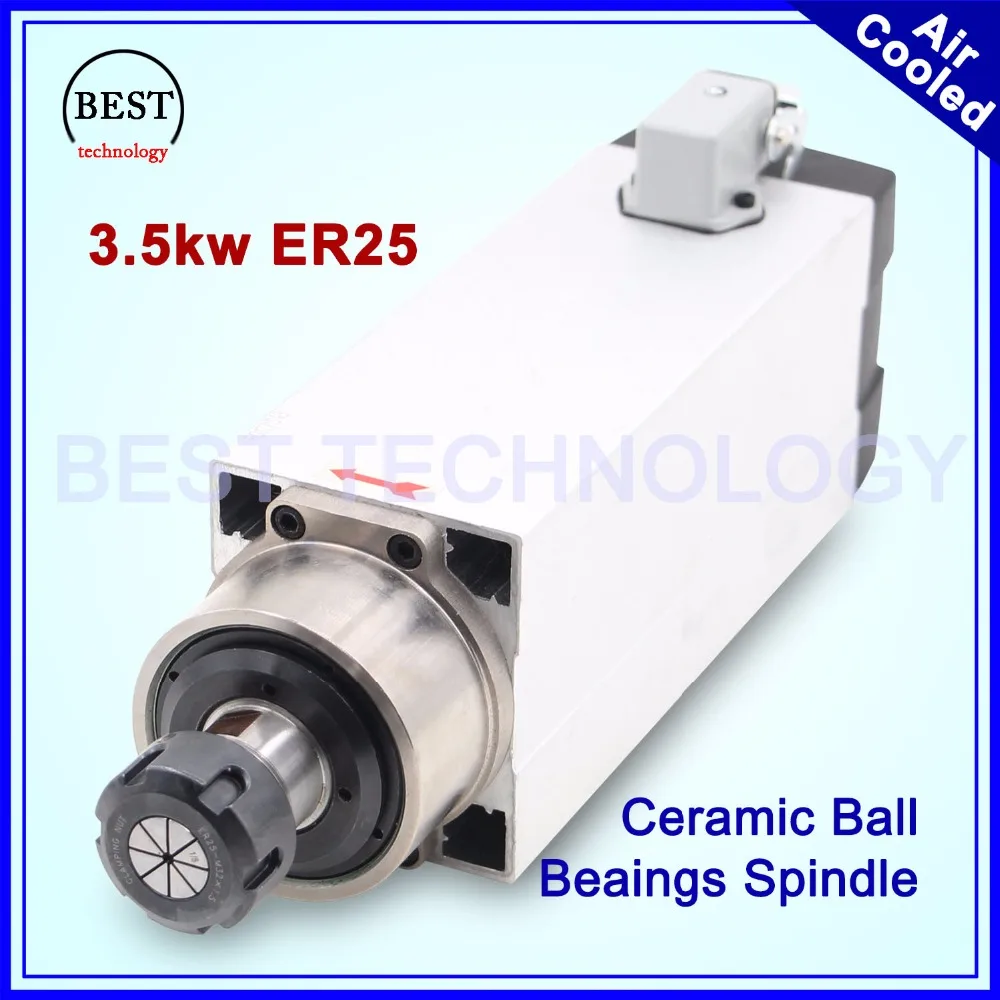 New Arrival! 3.5kw ER25 air cooled spindle motor Air cooling Ceramic