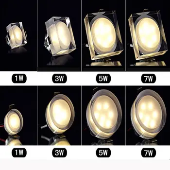 

Creative Round/Square Corridor Mirror Lamp Aisle Veranda Lighting Down Crystal Modern LED Downlights For Living Room Bedroom