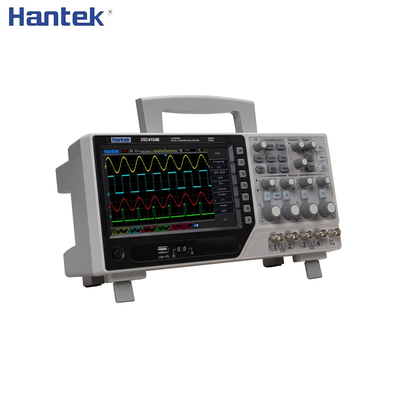 Hantek DSO4104B цифровая Банкетка с нишей Тип осциллографа 100 МГц 4 канала 500uV/div 1GSa/s " TFT lcd запись Длина 64K USB