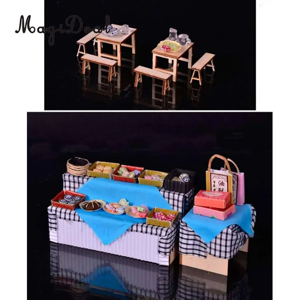 1/24 DIY Dollhouse Miniature Kit with Furniture, Light - Archaic Chinese Snack Shop Gift