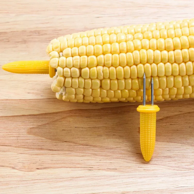 10Pcs Corn Holders Stainless Steel BBQ Forks Small Corn Cob Holders Skewers Barbecue Meat Fork Prongs Outdoor Party BBQ Tools (12)