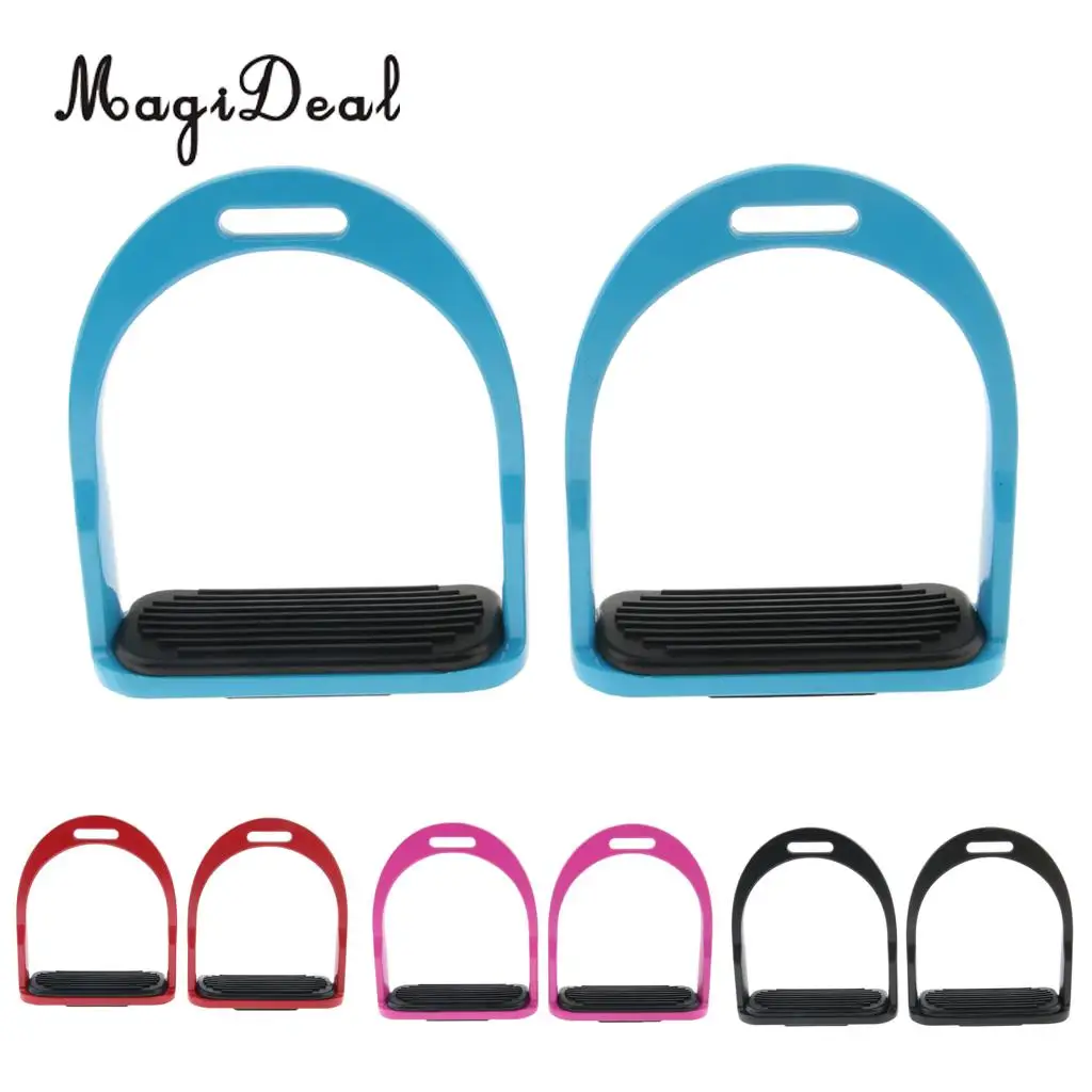 1 Pair of Horse Saddle English Stirrups Riding Flex Double Jointed Aluminum