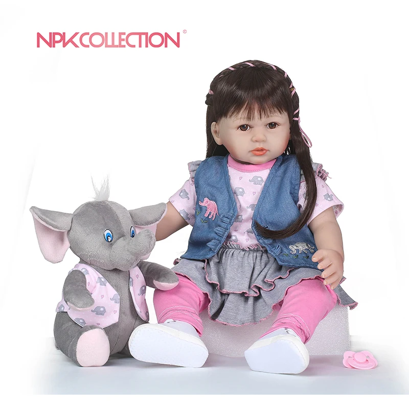 

NPKCOLLECTION 58cm Silicone Reborn Baby Doll Kids Playmate Gift For Girls Baby Alive Soft Toys For Bebe Reborn Brinquedo