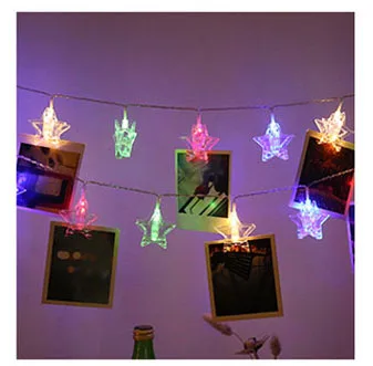 Светодиодный светильник-гирлянда с зажимом для фотосъемки в виде звезд, светильник на батарейках, Декоративная гирлянда с зажимом, сказочный светильник - Испускаемый цвет: Colorful