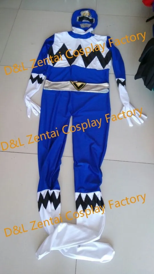 DHL взрослых Seiju Sentai Gingaman Синий лайкра спандекс Хэллоуин зентай костюм C172B