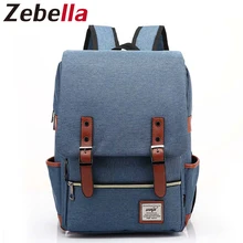 Zebella Preppy Style Canvas Backpack Female Students Bagpack BookBag Women Rucksack Casual School Bag For Teenage
