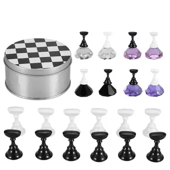 

Salon Crystal Nail Art Holder Chess Board Magnetic Nail Art Tip Stand Acrylic DIY Nail Tips Display Gel Polish Manicure Tool Set