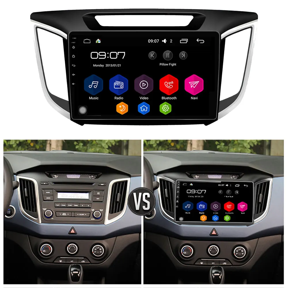 Flash Deal 10.1" IPS 4G DSP Carplay Android 8 Octa Core 4GB RAM 64GB ROM Car DVD Multimedia Player Stereo For Hyundai IX25 Creta 2014-2018 0