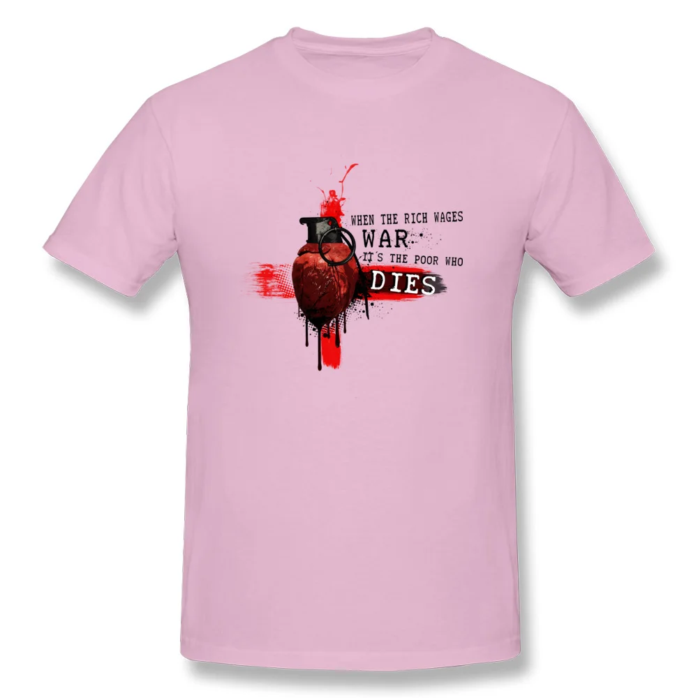 When The Rich Wages War Fashionable Hip hop T-shirts O Neck Cotton Short Sleeve Tops T Shirt for Men T Shirt April FOOL DAY When The Rich Wages War pink
