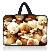 

Teddy Bear Free Shipping 17" Laptop Carry Bag Sleeve Case+Hide Handle For 17.3" HP Dell Asus Sony Toshiba