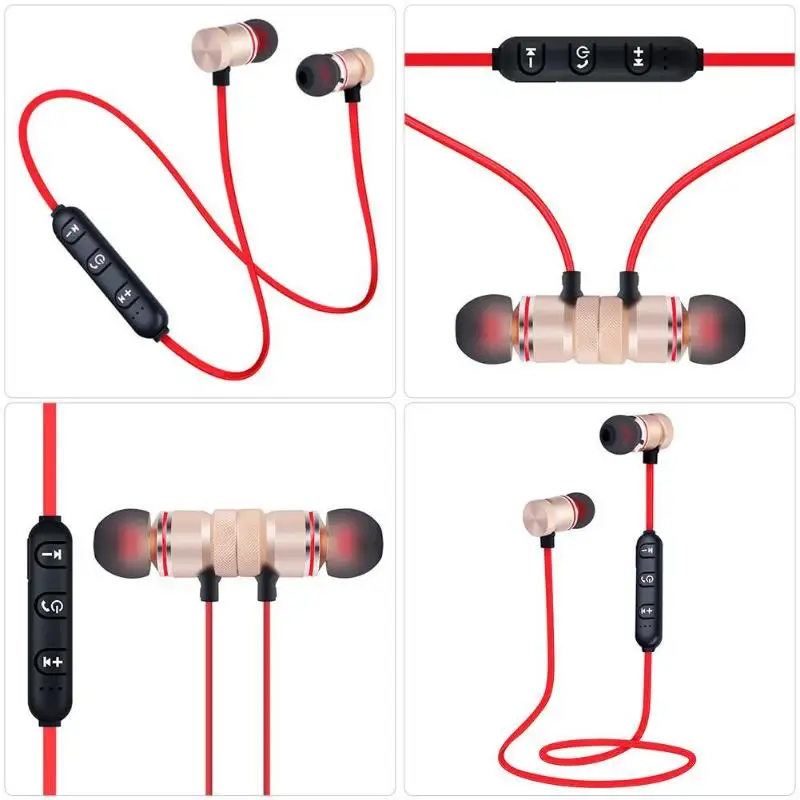 

Magnetic Neckband Wireless headset Earphones Stereo Bluetooth inear with Mic 0424B