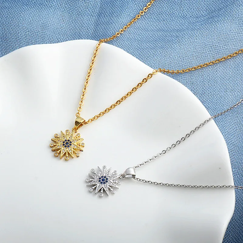 Dije estrella Luna colgante collar Acero inoxidable naturaleza joyería Top venta aceptar Directo|Colgantes| - AliExpress