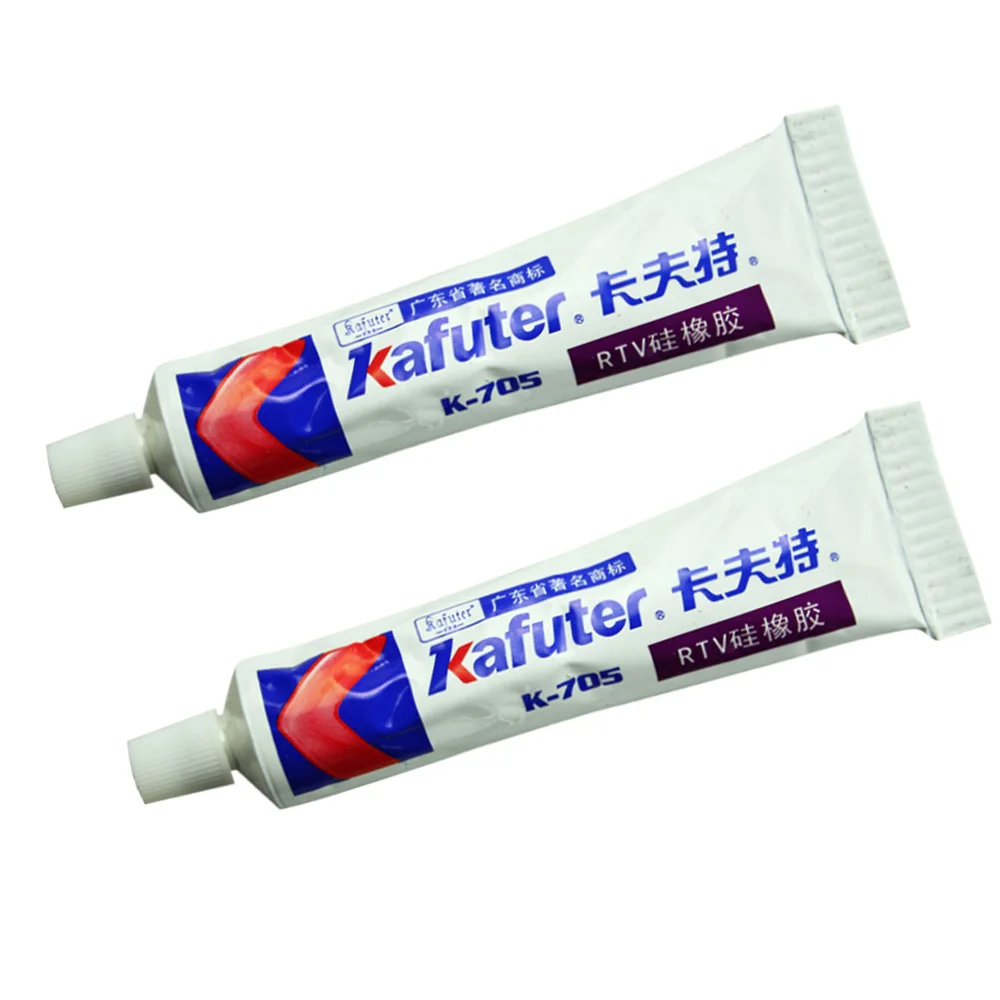 

2Pcs Kafuter K-705 RTV Silicone Rubber Electronic Glue Sealant Transparent Organo Silicon Insulation Resistance High Temperature