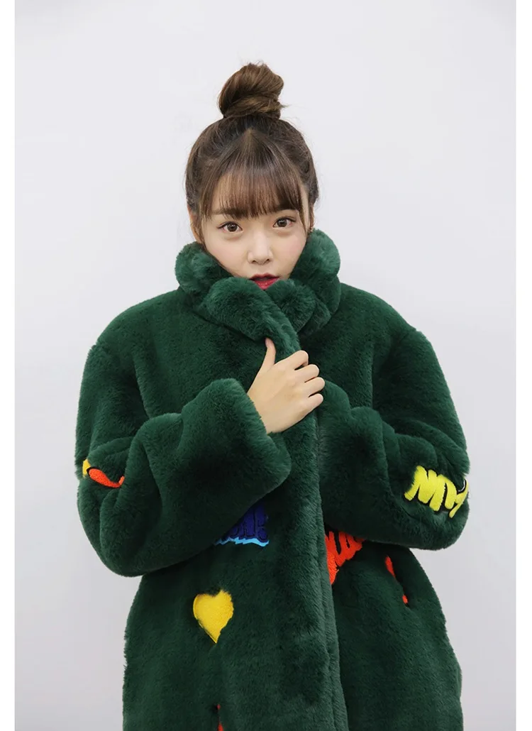 Nagodo Thick Warm Fur Coat 2018 New Korean winter oversized fur coats for women pattern Casual Faux Rabbit Fur Plush Coat S -XL