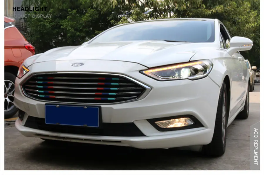 2 шт. светодиодный фары для Ford Fusion/Mondeo 17-19 светодиодный автомобильный фонарь ангельские глазки ксенон HID комплект Противотуманные фары светодиодный дневные ходовые огни