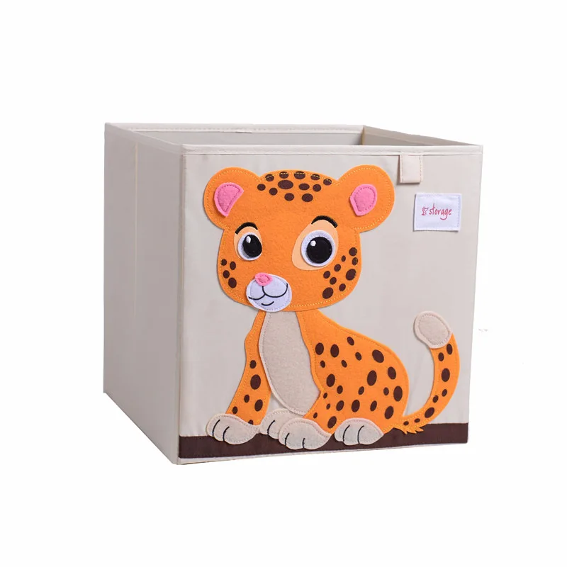 جديد الطي 3d كيد الحيوان الكرتون لعبة الأطفال والملابس والكتب التخزين المنظم خزانة التخزين بن organizador