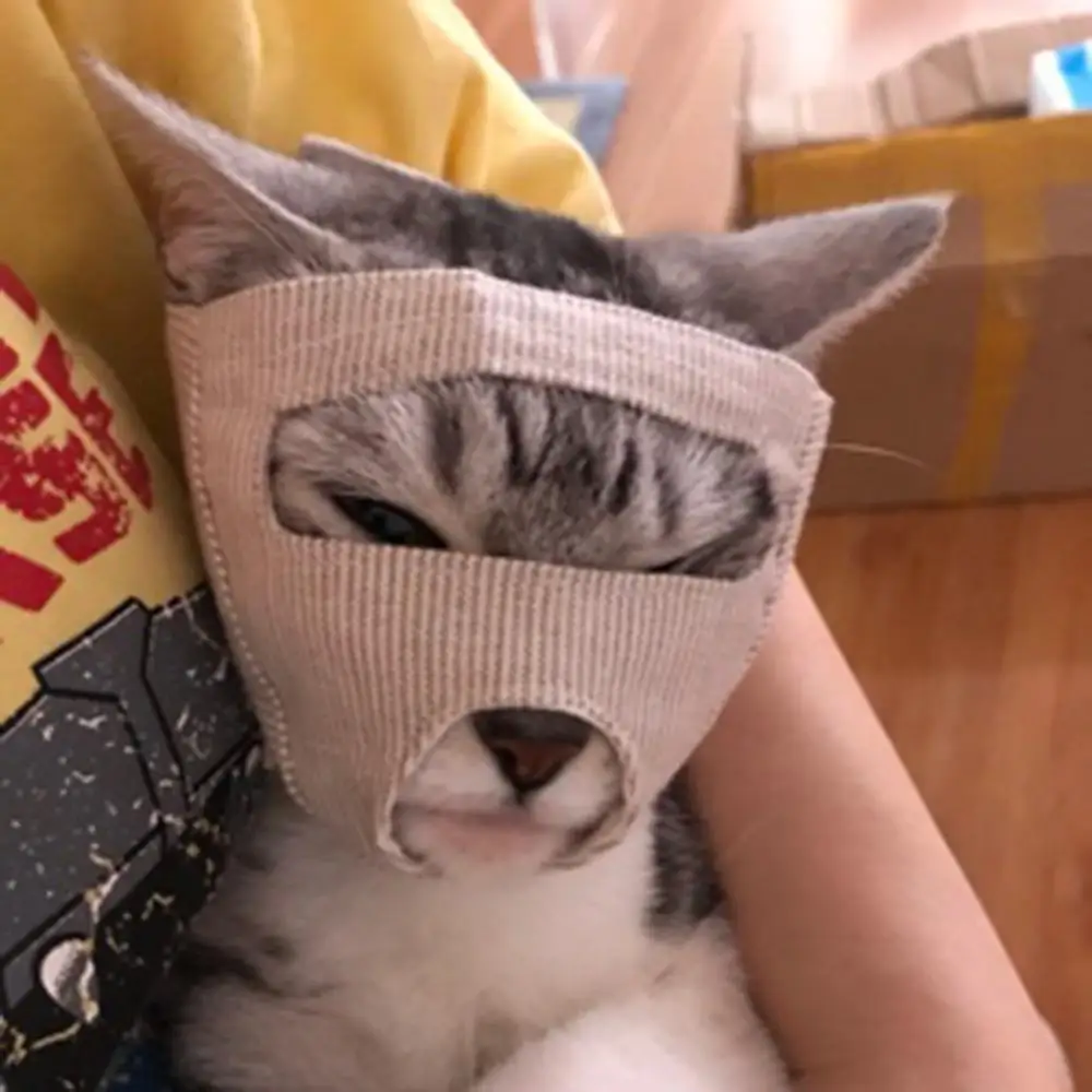 Регулируемый кошачий намордник против лая, укусов, уход за котом, котенок, маска для рта