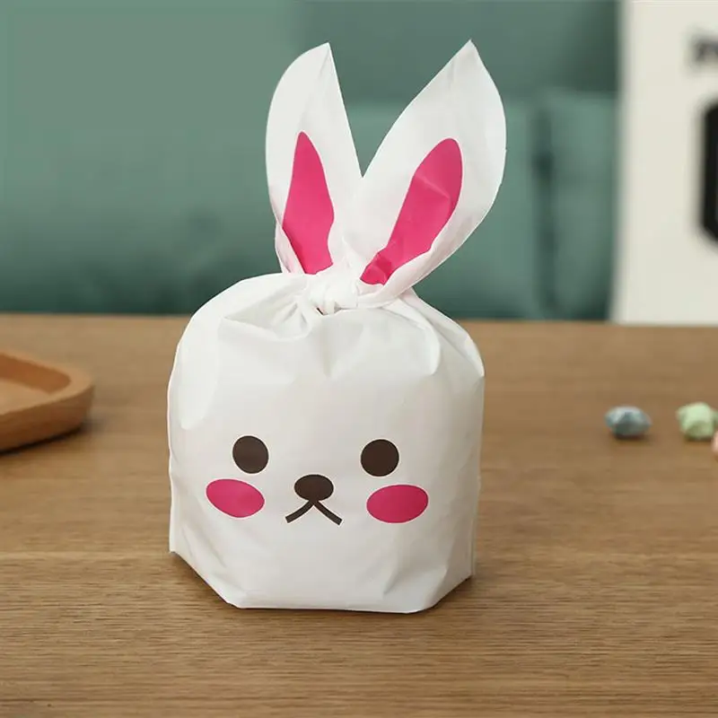  50pcs Cute Long Bunny Rabbit Ears Gift Bag Easter Candy Gift Set Plastic Party Favors Cookie Snack  - 32860358922
