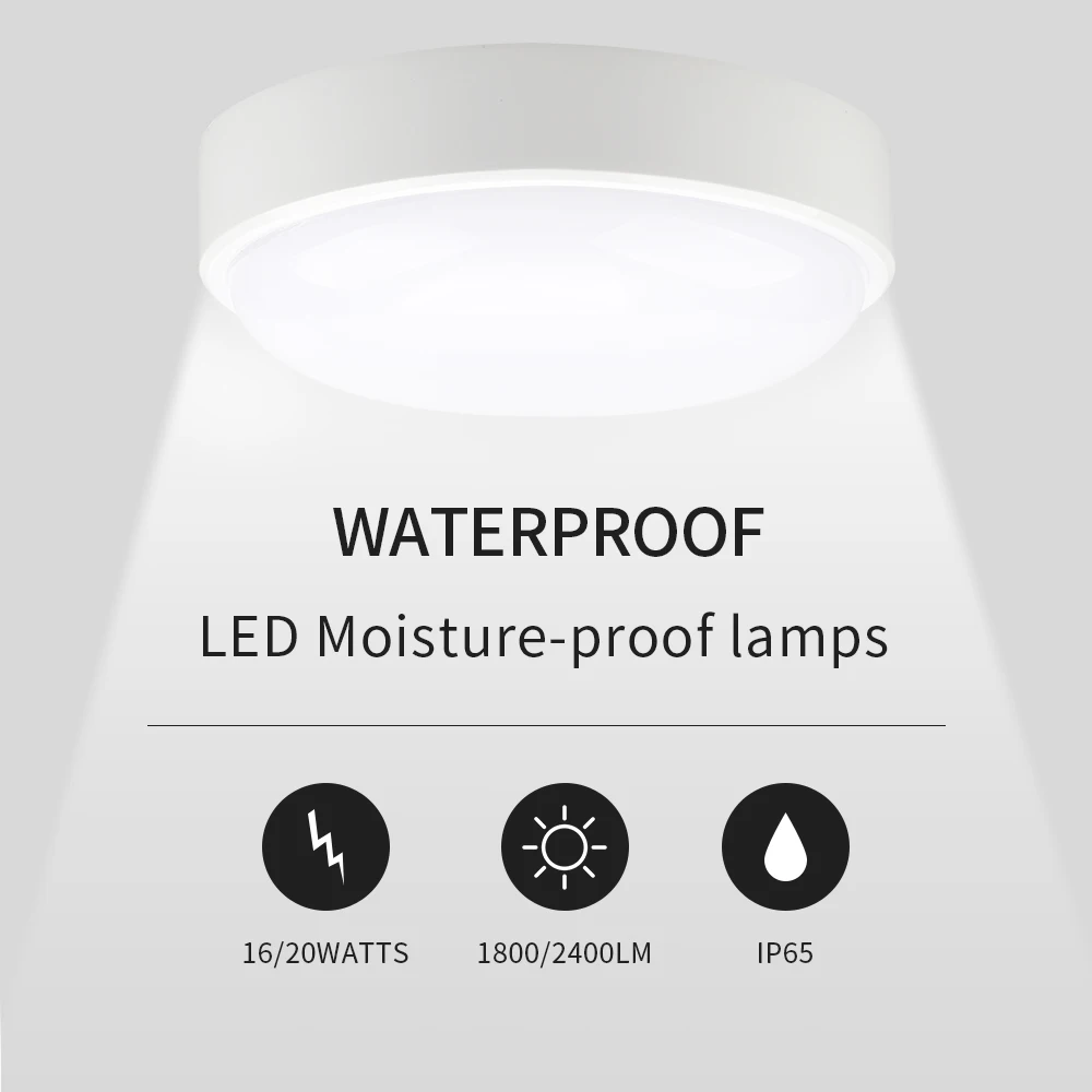 16W 20W Modern LED Moistureproof Wall Lamp Bathroom Porch Ceiling Sconce Aisle Indoor Outdoor Surface Mounted Oval Wall Lighting wall light
