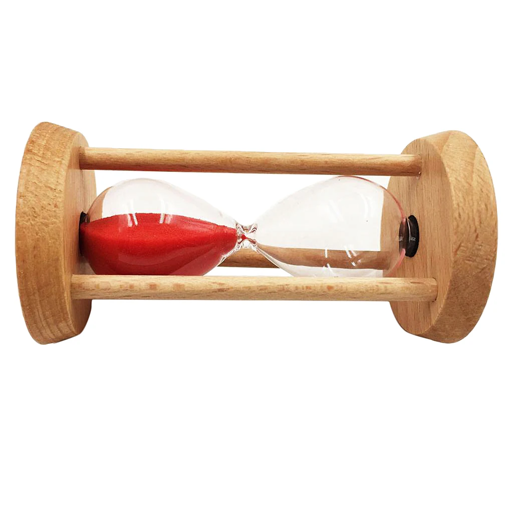 10 Minutes Wooden Frame Red Sand Egg Timer Hourglass Kitchen Cooking Timer Living Room Office Desk Decration 