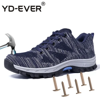 

YD-EVER Big Size Safety Shoes For Men Steel Toe Work Safety Boots Men Puncture-proof Work Shoes Camouflage Outdoor Shoes