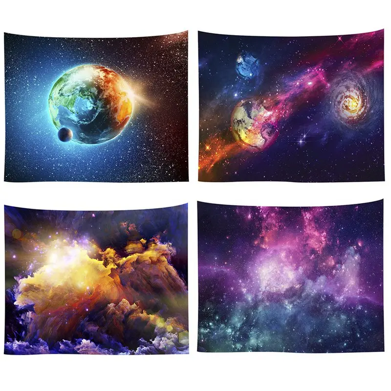 Galaxy Starry Tapestry Universe Printed Wall Hanging Tapestry Polyester Fabric Wall Decor Beach Towel Bedspread Picnic Blanket