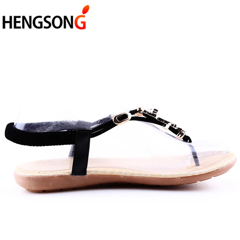 HENGSONG/ г. летние открытые сандалии на плоской подошве женская обувь роскошные женские пляжные уличные сандалии с СТРАЗА в форме совы