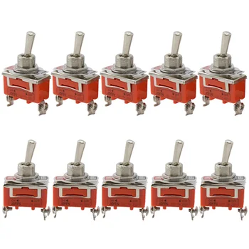 

10pce button switch 1021 single pole single-throw 2-foot 2-step shaking arm switch toggle power switch