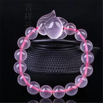 

12mm Natural Rose Quartz Round Beads Star Light Lady Gemstone Bracelet Fashion New style AAAAA