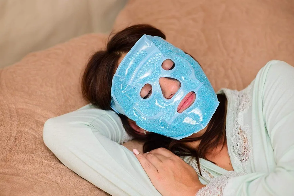 Горячая и холодная гелевая маска для лица, лечебная гелевая маска с бусинами для всего лица, охлаждающая маска, облегчающая усталость, расслабляющая подушечка с холодной упаковкой, Faical Care, инструмент