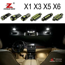 С идеальными белыми ошибок Canbus светодиодная лампочка Интерьер Карта Купол светильник комплект для BMW X1 E84 X3 E83 F25 X5 E53 E70 X6 E71(00-15