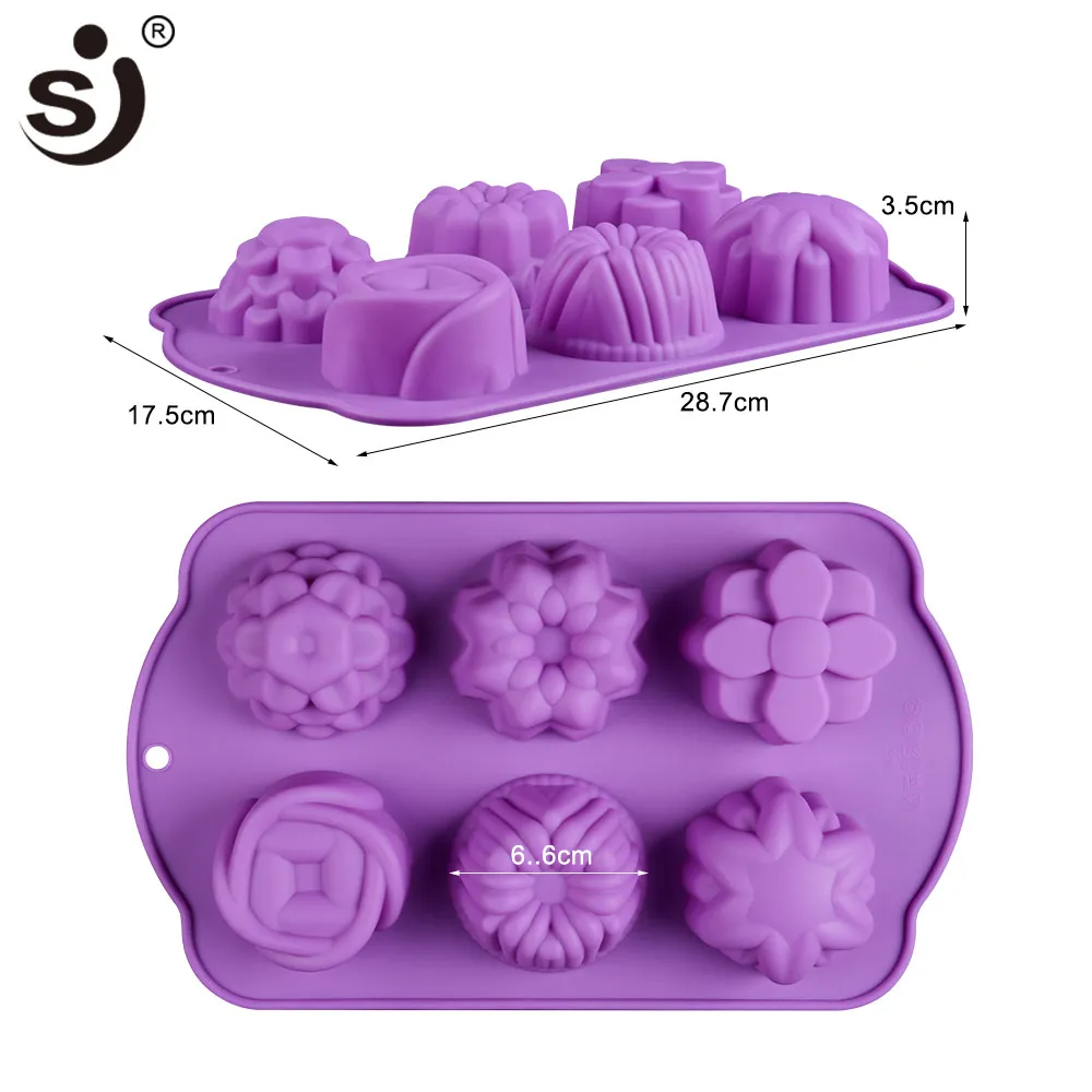 SJ 3d формы для мыла силиконовая форма цветочного ручная работа круглая цветов