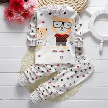 Toddler Baby Boys Girls Long Sleeve Pyjamas Captain Giraffe Rabbit Print Pajamas Set Nightwear T shirt + Pants Kids Sleepwear 21