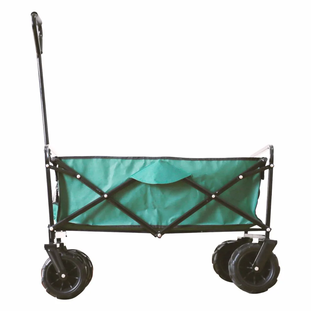 

Yardeen Folding Camping Wagon Garden Cart Outdoor Canvas Fabric Garden Beach Sport Picnic Heavy Duty Shopping Cart Wagons green