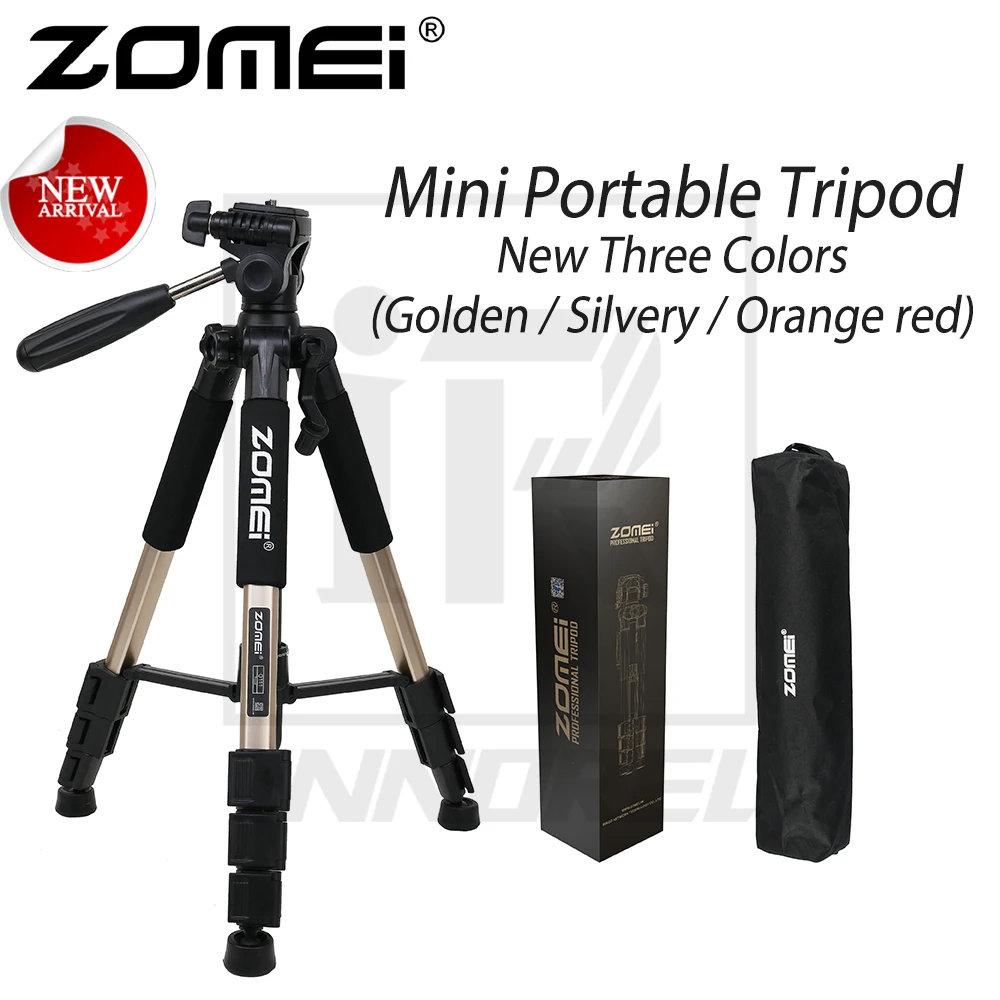 

Zomei Aluminium Alloy Q111 Mini Portable Tripod Golden Silvery Orange red DSLR camera professional light compact travel stand