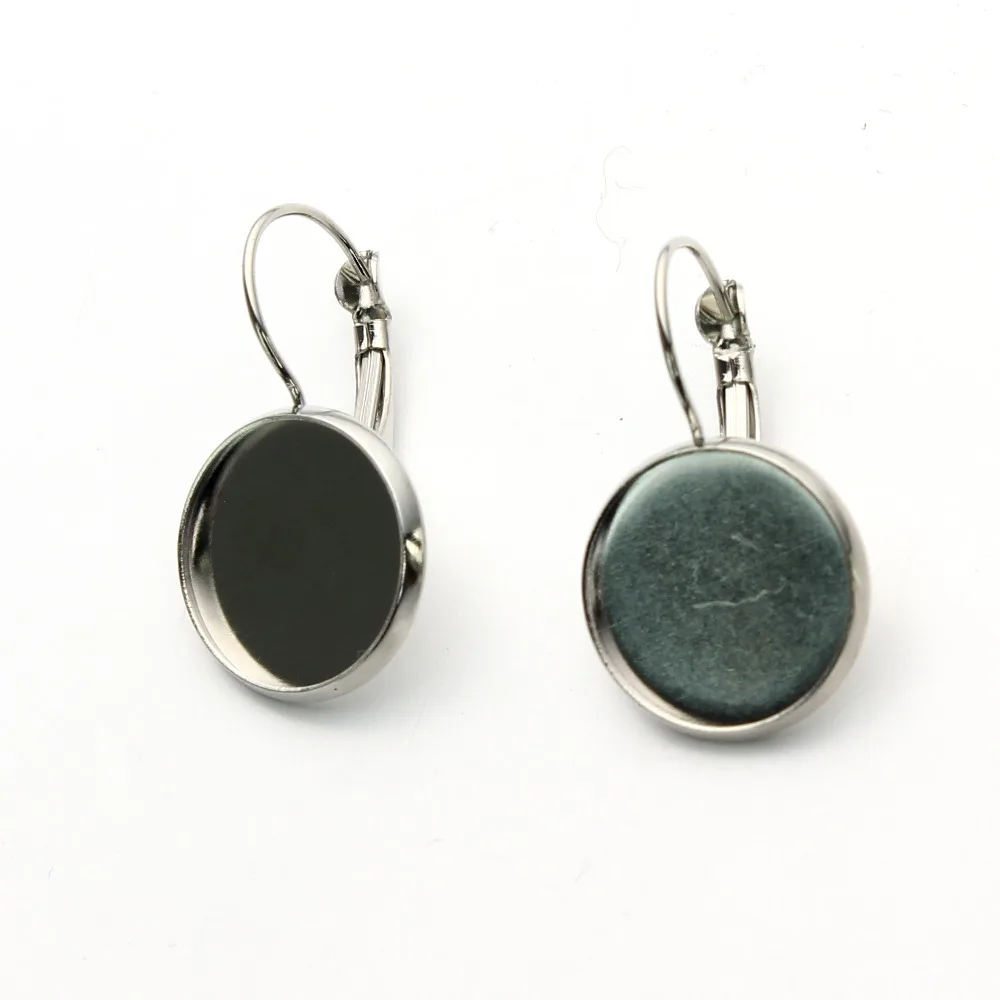 

Rhodium Color Stud Earring Base Blank Earring Metal Copper 6 Size Cabochon Earrings Setting Jewelry Making 10Pcs/lot F3325