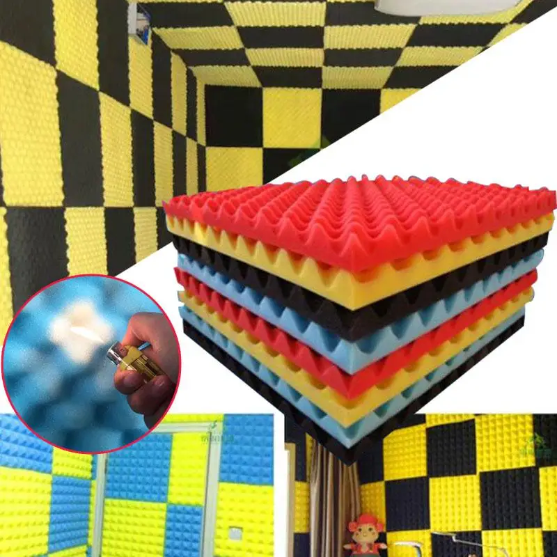 

50x50x3cm Soundproof foam Wall Mount Sound Absorber Acoustic Proofing Isolation For Bar Studio Acoustic Soundproofing Acoustic
