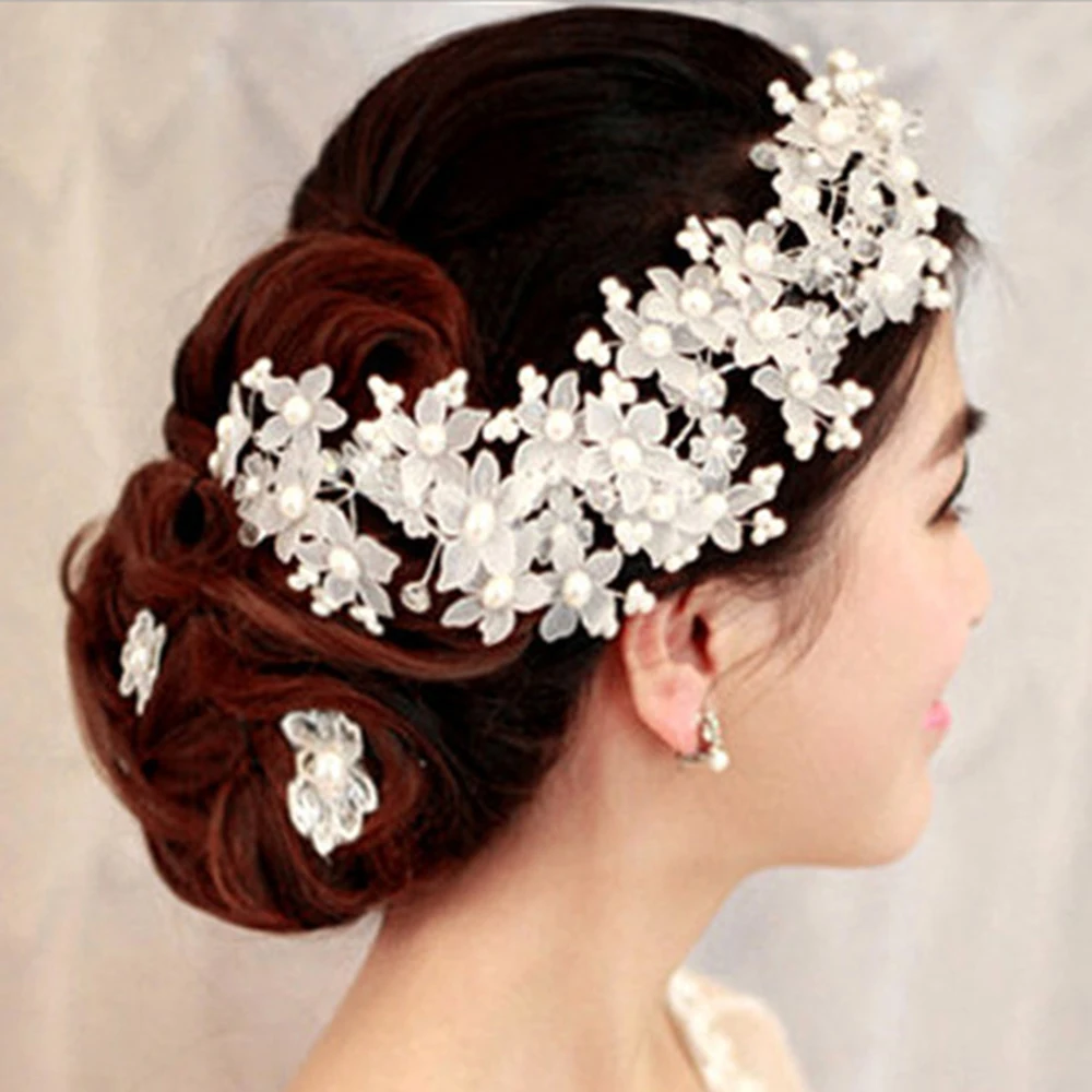 AINAMEISI, модные свадебные аксессуары для волос с кристаллами, ручная работа, цветочный женский головной убор, жемчужный головной убор, свадебная корона, украшения для волос