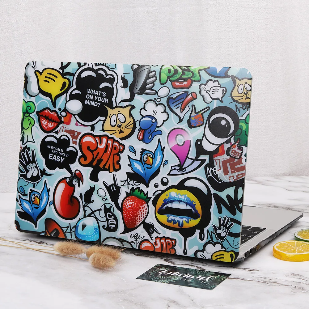 Жесткий чехол Redlai с принтом граффити на стену для Macbook Pro 13 15 2019 A2159 сенсорная