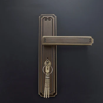 

High Quality 1Set European Pure Brass Door Lock Set Interior Silent Door Lock Living Room/Bedroom/Bathroom Door Lever Lock