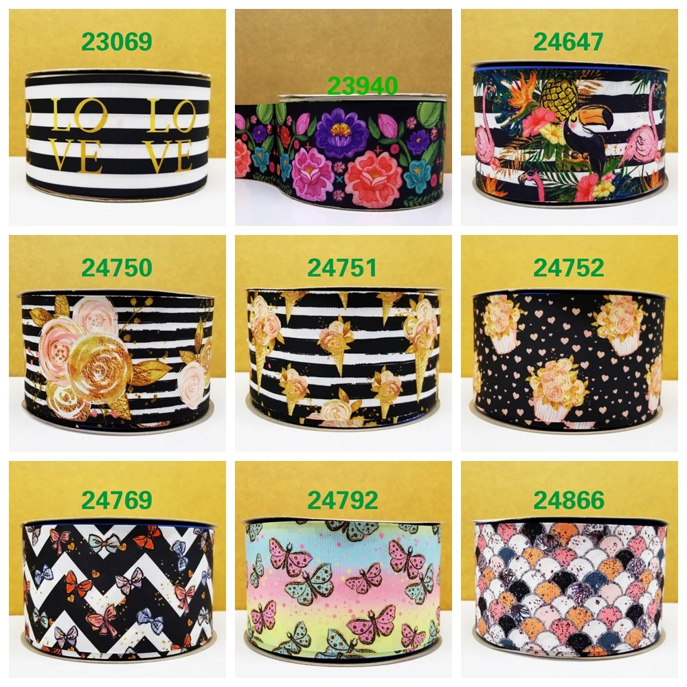 

Free shipping 2018 new arrival ribbons Hair Accessories ribbon 10 yards printed grosgrain ribbons 23069