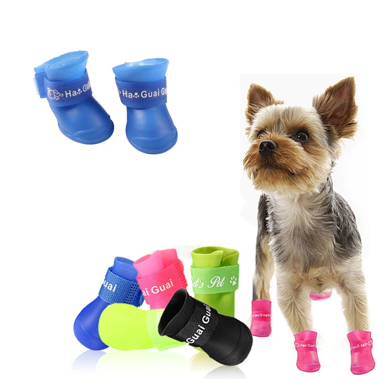 Летняя обувь для собак Pet Йорки Водонепроницаемый дождь Pet противоскользящая обувь Обувь для собак для щенков чихуахуа, собак сапоги дождь