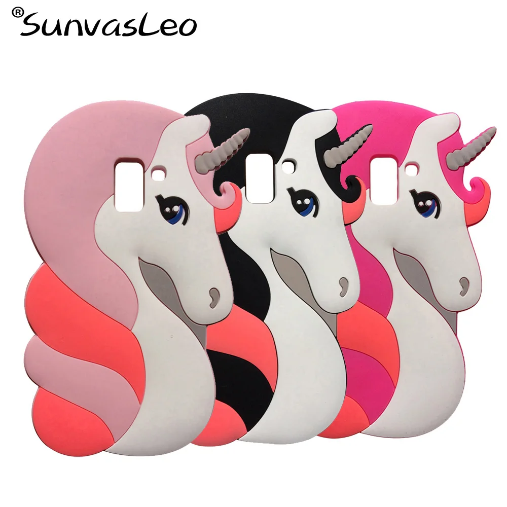 

For Samsung Galaxy A8 2018 Case 3D Cartoon Unicorn Soft Silicon Back Cover Skin Phone Shell Protector Fundas Capa Coque 5.6