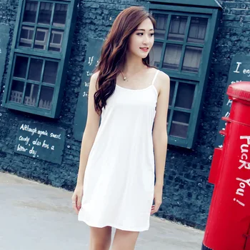

Loose Thin Plus Size Lingerie Full Slip Women Sexy Nightwear Lady Sleeveless Backless Underwear Bottom Liner Intimates Dress
