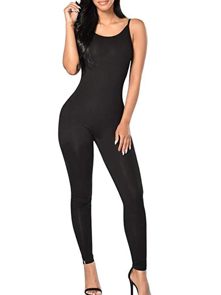

HEE GRAND Women Jumpsuits & Rompers Summer Skinny Rompers Black White Sexy Bodycon Strap Overalls Striped Party Bodysuit WKL303